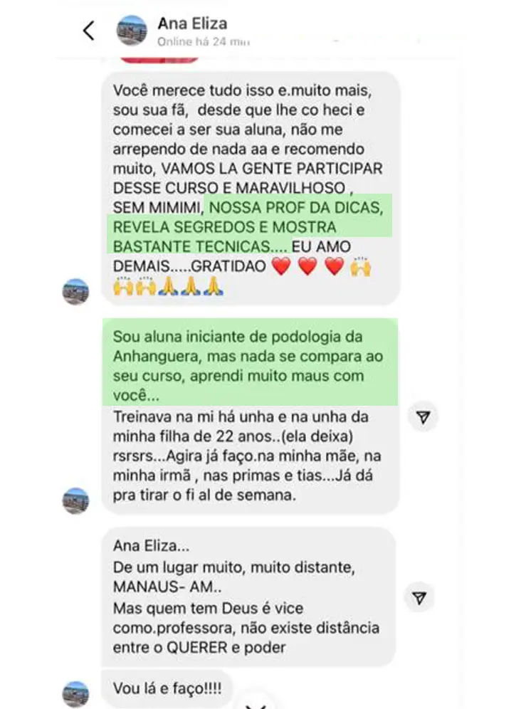 Depoimento de aluna